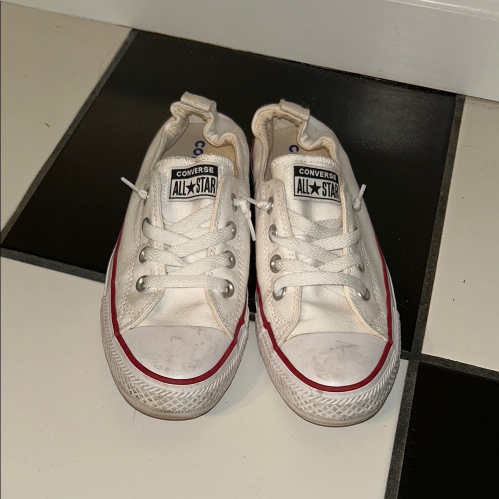 Converse White and Red Chuck Taylor Sneakers